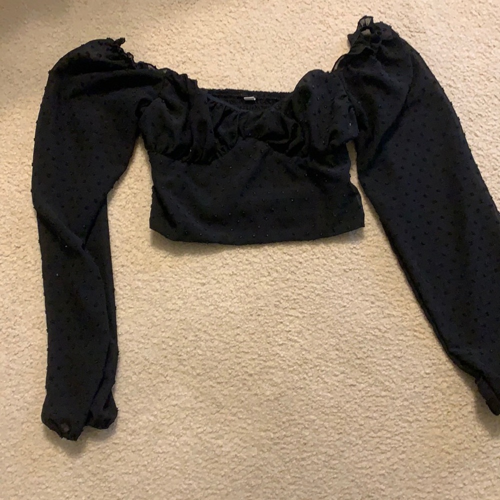 Gorgeous black eyelet crop top. Like new.
